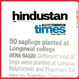 Tree Plantation at Longowal Polytechnic College Derabassi on 22.07.2013. 